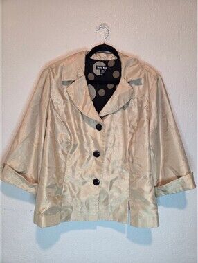 Dana Kay Women's Gold Satin Jacket Size 24W